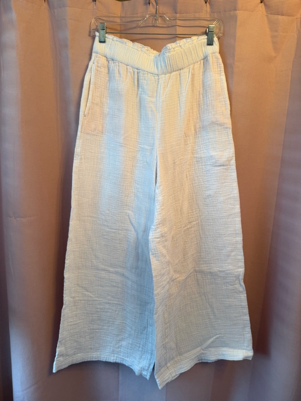 Vineyard Vines White Wide-Leg Gauze Pants